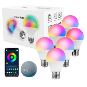 RGB CW WW Smart LED Bulb 15W E26 Dimmable Color-Changing AC 85-265V Aluminum Household Spotlight Energy-Saving Lamp