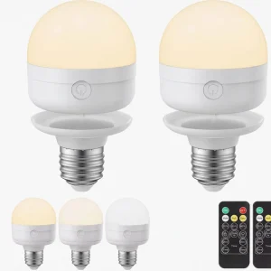 Smart Remote-Controlled RGB E27/E14 Portable Rechargeable LED Light Bulb with USB Charging, Dimmable, CRI 80