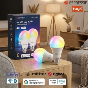 Wireless RGB LED Smart Bulb, Remote-Control Dimmable, Indoor Ambient Decorative Home Lighting, Compatible with Google Assistant