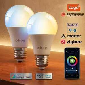 RGB LED Smart Bulb, Remote-Controlled Dimming, Indoor Ambient Decorative Home Lighting, Compatible with Google Assistant, WiFi RGBW
