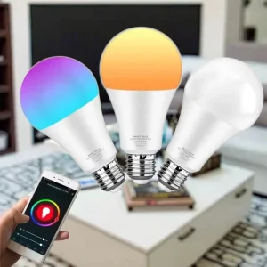 RGB Dimmable LED Smart Bulb, Supports WiFi, Tuya/Alexa/Google Home App Control, E26/E27 Smart LED Bulb