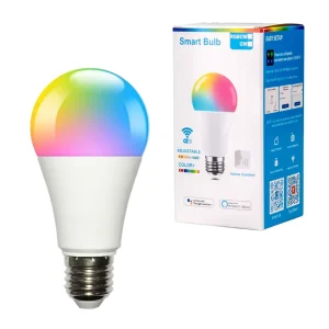 Indoor RGB LED Light Bulb, 7W/9W, E27, Wireless Smart Bulb, App-Controlled Color Changing, White Light, Modern Dimmable Living Room