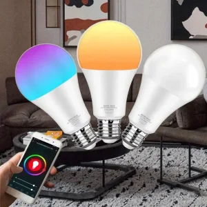 Smart RGB LED Light Bulb A60 E27 B22 9W 10W 15W 12W BT Magic Light Compatible with Household AC85V-265V