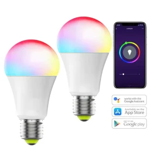 New-Design Wireless Tuya Smart LED Bulb, RGB Dimmable, B22/E26/E27, 10 W, Bluetooth