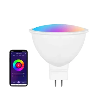 Smart RGB+CCT 5W AC Wireless LED Bulb Compatible with Google Assistant, Remote Control, GU10/E27/GU5.3 Bases, Dimmable, 3-Year Warranty