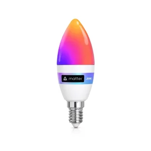 RGB+CCT Color-Changing Smart LED Light Bulb, Matter-Compatible, 16 Million Colors, E14/E27/G10, for Indoor Lighting