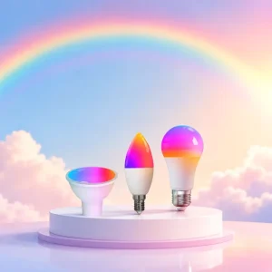RGB+CCT Color-Changing Smart LED Bulb, Matter-Compatible, 16 Million Colors, E14/E27/G10, for Indoor Lighting