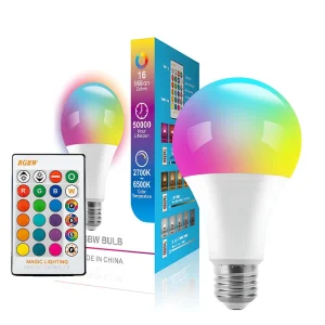 RGB+CW Dimmable 3W 5W 9W 10W 15W E26 E27 B22 Remote-Controlled Smart Color Light Bulb