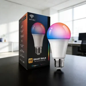 Home Smart Dimmable RGBCW LED Bulb, 9W PC E26/E27, with WiFi, Alexa, and Google Assistant Voice Control