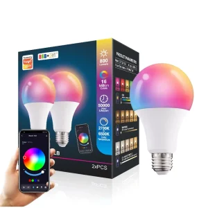 RGBCW Smart LED Bulb, Tuya App Control, Dimmable LED Globe Bulb, Adjustable CCT
