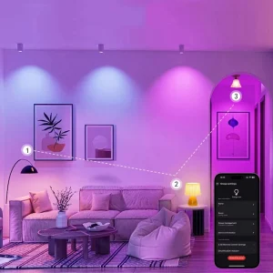Smart RGBCW LED Light Bulb 10W Wireless Dimmable Color-Changing Light Compatible with Alexa/Google Home