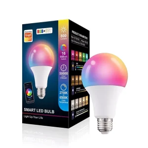 Wireless Smart Voice-Controlled RGBCW Dimmable LED Bulb 9W 15W Smart Light