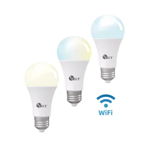 Smart Wireless RGB Dimmable LED Light Bulb, E26/E27/B22, App-Controlled, Warm White and Multicolor, Compatible with Alexa and Google Home