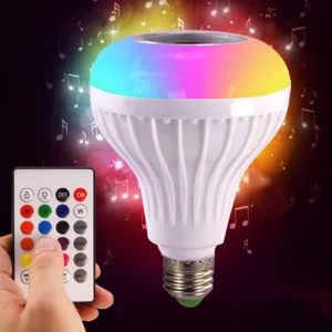 RGB LED E27 Smart Light Bulb with Remote-Controlled Color Changing and Speaker, for Home Events and Holidays