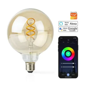 Wireless Smart RGB Color LED Filament Bulb, E27 E26 B22, G80 G95 G125, Indoor Wireless Light