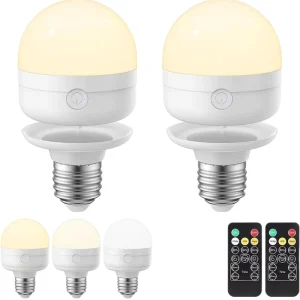 Smart RGB Rechargeable LED Light Bulb, Detachable Magnetic Night Light, E27 Base, Home Lighting Accessory, Plastic Body, DC Power