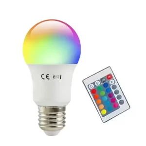 RGB Smart LED Bulb, RGB E27/B22, 5W/7W/8W, RoHS CE A60 Multicolor Remote-Control LED Bulb, LED-A Bulb