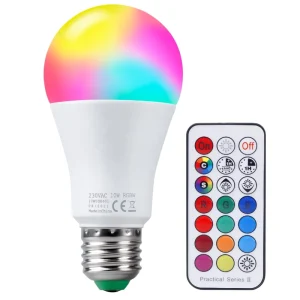 Dimmable RGBW Smart Bulb with Wireless Networking, Tuya App Control, and Compatibility with Alexa and Google Home Assistants