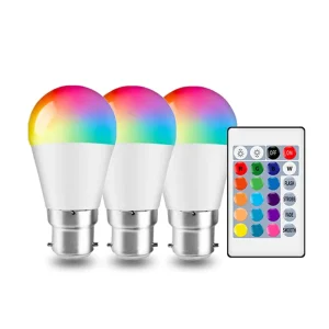 Remote-Controlled RGBW G45 B22 LED Smart Bulb AC85-265V 6W 24-Key Dimmable Color Light for Parties and Bars