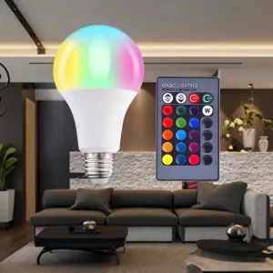 Modern RGBW LED Smart Light Bulb with Remote Control, 16 Million Colors, Dimmable E27 Ambient Light for Home Decoration, RGB Magic Light