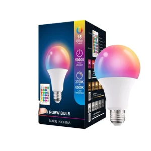 Smart RGBW LED Bulb, Remote-Controlled Color-Changing, 3W 5W 9W 12W, RGB, 2700–6500K