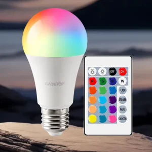 Remote-Controlled RGBW LED Bulb A60 E27 Base Smart LED Bulb AC100-240V 10W 1000LM mm Dimmable Color Light for Parties and Bars