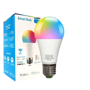 RGBW Smart Bulb with Dimmable Wireless Function, Tuya App Control, Home Decoration, Google Assistant Compatible, B22 Base, AC Power