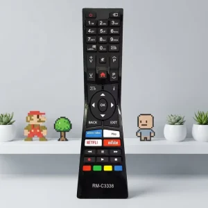 RM-C3338 433MHz Fixed Code Wireless Remote Control AAA Battery 4 Buttons 8 Meter Range for Smart 4K UHD LED LCD TVs