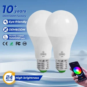 Best-Selling Home and Hotel Living Room and Bedroom Dimmable RPG Remote-Controlled Smart LED Light Bulb with Music Control