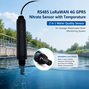 RS485 LoRaWAN 4G GPRS Nitrate Sensor with Temperature 2 in 1 Water Quality Sensor for Sewage Wastewater River Monitoring System