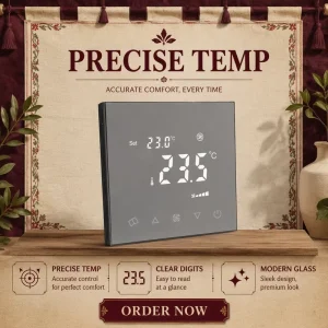 RS485 Modbus Touch Button 2 Pipe 0 10v Fan Coil + Water Floor Heating cooling 2 in 1 Integrated Smart Cold Room Fcu Thermostat