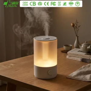 RUNAL Electric Warm Mist Ultrasonic Humidifier Disinfection 7-Color LED Night Light Knob Control Low Noise Plastic Household Use