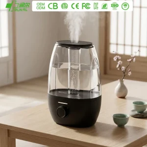 RUNAL New Electric Black White Desk Top Fill Cool Mist Ultrasonic Air Humidifier Colorful LED Lamp Negative Ion 2.8L Household