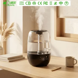 RUNAL New Small 2 Liter White Transparent Cool Mist Ultrasonic Air Humidifier With Led Night Light for Home