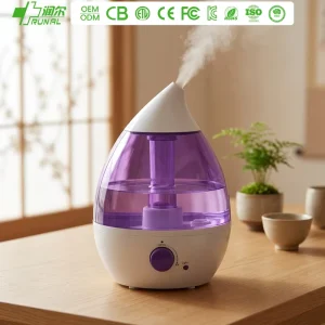RUNAL Oem Odm Water Drop Shape 2.8L Small Capacity Cool Mist Ultrasonic Air Humidifier With Colorful Changing Led Night Light