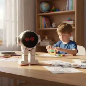 RUX Intelligent Robot Voice Controlled AI Assistant with Expressive Screen Moving Desktop Buddy Tech Gift