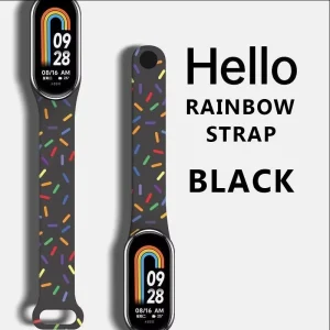 Rainbow Raindrop Liquid Silicone Sports Smart Bracelet Strap for Xiaomi Mi Band 8 7 6 5 4 3 Accessories