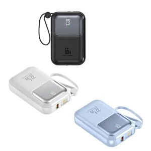 Ready to Ship 10000mAh Power Banks Built-in Cables Fast Charging Portable Powerbank Display Feature Compatible All Smart Phones