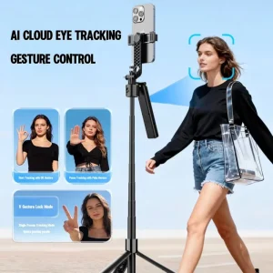 Ready to Ship F01 AI Smart Tracking Selfie Stick 360 Phone Gimbal Aluminum Alloy Auto Follow Tripod Stand