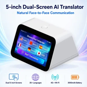 Real Time Voice Translator Machine 5 Inch Dual Screen Multilingual Translation Device for Hospital Clinic and Medical Reception