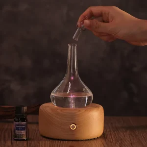 Real Wood Ultrasonic Humidifier 0.5L Capacity Timing Function Waterless Conditioning Mouth Household Use