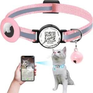 Real time Tracking and Positioning Keep Track Cat Dog Position Rubber Sleeve Anti loss Reflective Stripe Adjustable Pet Collar