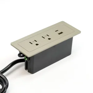 Recessed Power Strip Flat Plug 20W Fast Charging Furniture Power Outlet 2 USB Ports 1 USB-C Conference Table Socket