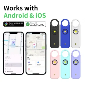 Rechargeable ABS Personal Alarm Keychain GPS Tracker Anti Theft Self Defense Personal Tracker Device for Women and Kids