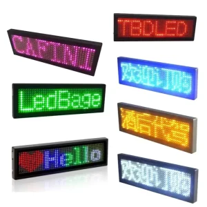 Rechargeable Digital LED Badge DIY Programmable Scrolling Message Mini LED Name Tag Display