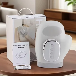 Rechargeable Hand Massager with Heat Full Finger Air Compression Massage 5 Modes Portable Hand Care Device