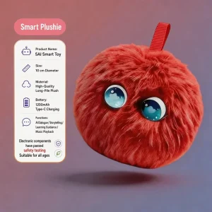 Rechargeable Smart Talking Plush Fuzzy Ball AI Emotional Companion Toy with Bionic Interaction Cute Stress Relief Doll