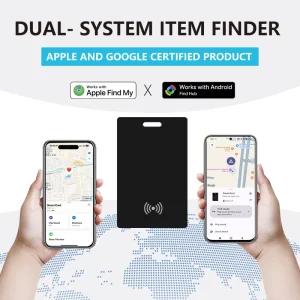 Rechargeable Smart Wallet Tracker Pet Card GPS Locator Compatible with Apple Find My Airtag Android Find Hub for Luggage Wallet