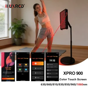 Red Light Therapy Panel Voice Control Silent Mode Smart Controller 7 Wavelength 12 Therapy Modes Full Body Device