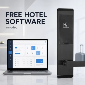 Reliable Electronic Hotel Lock Management System RFID Smart Card Door Lock With Emergency Mechanical Overriding Key